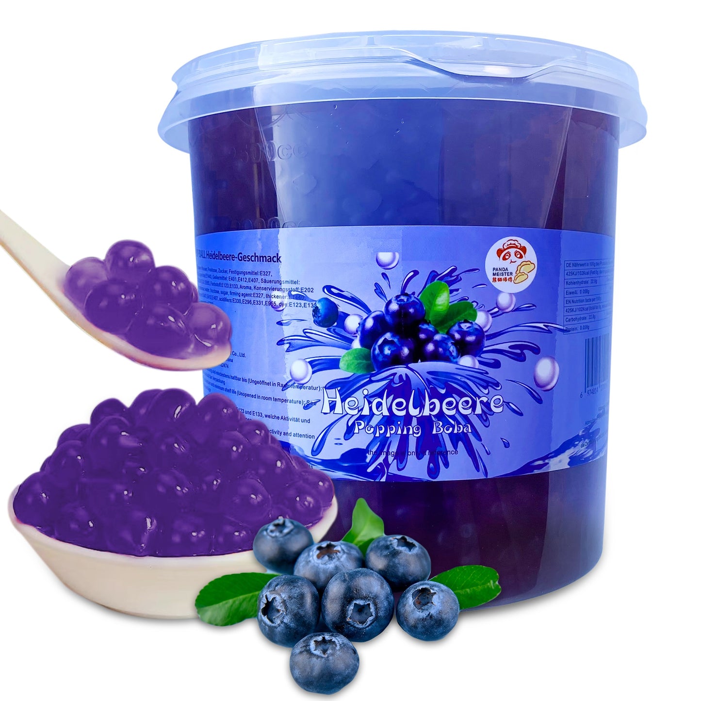 Bubble Tea Perlen Blaubeere - Bubbletea Boba Perlen Set 3KG - Natur&Vegan - Selbst Machen Bubble Tea Set DIY Partys