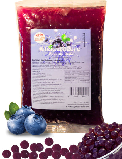 MHD(30.05.2025) 600g Bubble Tea Perlen Popping Boba - Blaubeere Fruchtperlen Bubbletea Perlen Set - * KURZ AKTION:1 Gratis 600g Pack pro BestellNr. * Natur&Vegan- Super Ideen zum Selber Machen Bubble Tea Topping für DIY