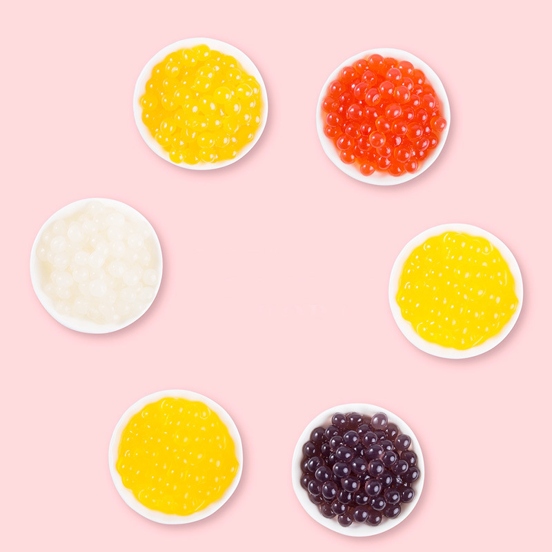 Bubble Tea DIY Set 1*3kg Pfirsich Boba+ 1*600g Erdbeer Boba + 10st Gratis Einweg Papier Trinkhalme für Perlen Boba Mix
