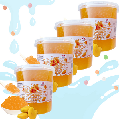MHD(14.04.2025)Bubble Tea Perlen Mango - Bubbletea Boba Perlen Set 3KG-Versandkostenfrei - Natur&Vegan -Selber Machen Bubble Tea DIY Partys