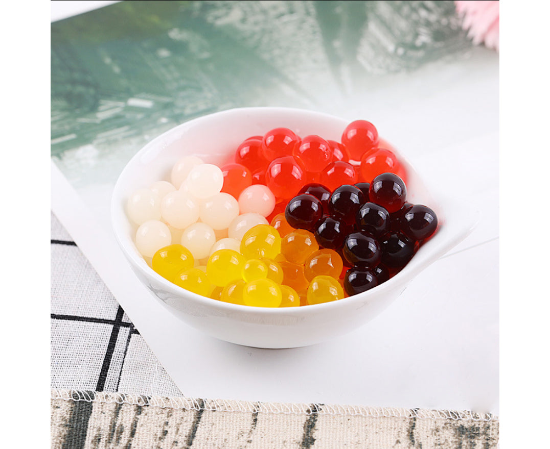 Bubble Tea DIY Set 1*3kg Apfel Boba+ 1*600g Pfirsich Boba + 10st Gratis Einweg Papier Trinkhalme für Perlen Mix