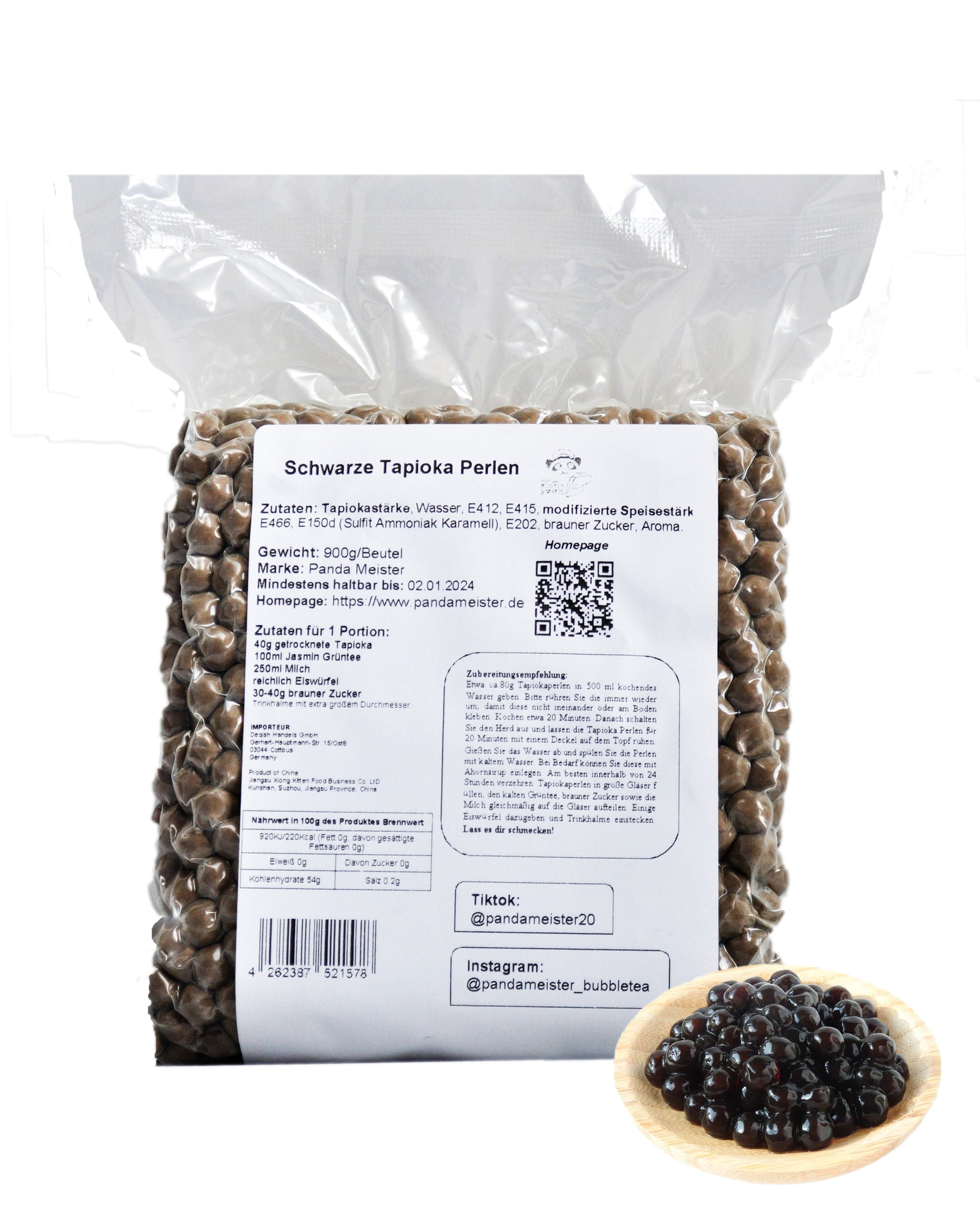 ungekochte tapioka perlen aufbewahrung 900g Tapioka Perlen Vegan | Bubble Tea Set & Milchtee