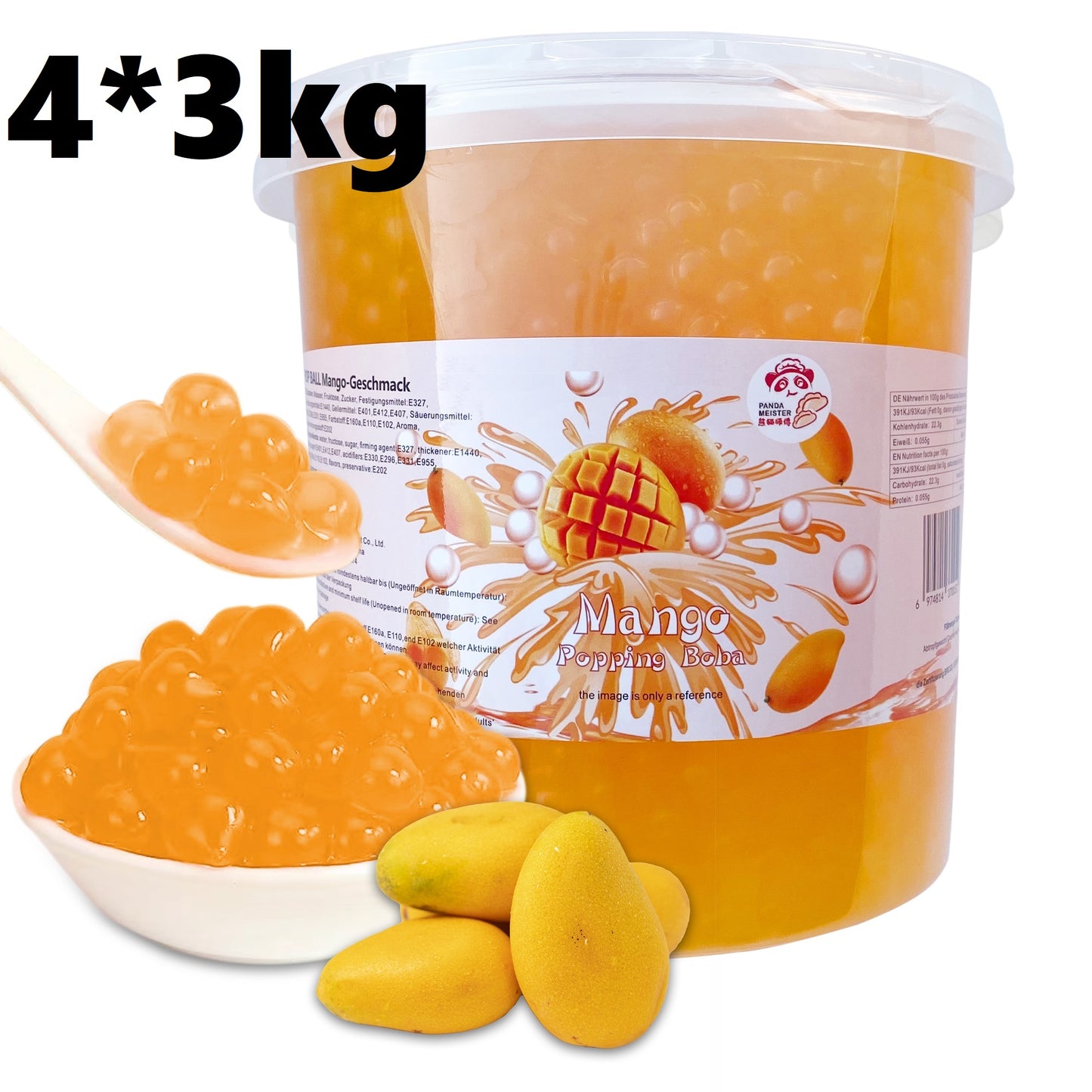 MHD(14.04.2025)Bubble Tea Perlen Mango - Bubbletea Boba Perlen Set 3KG-Versandkostenfrei - Natur&Vegan -Selber Machen Bubble Tea DIY Partys
