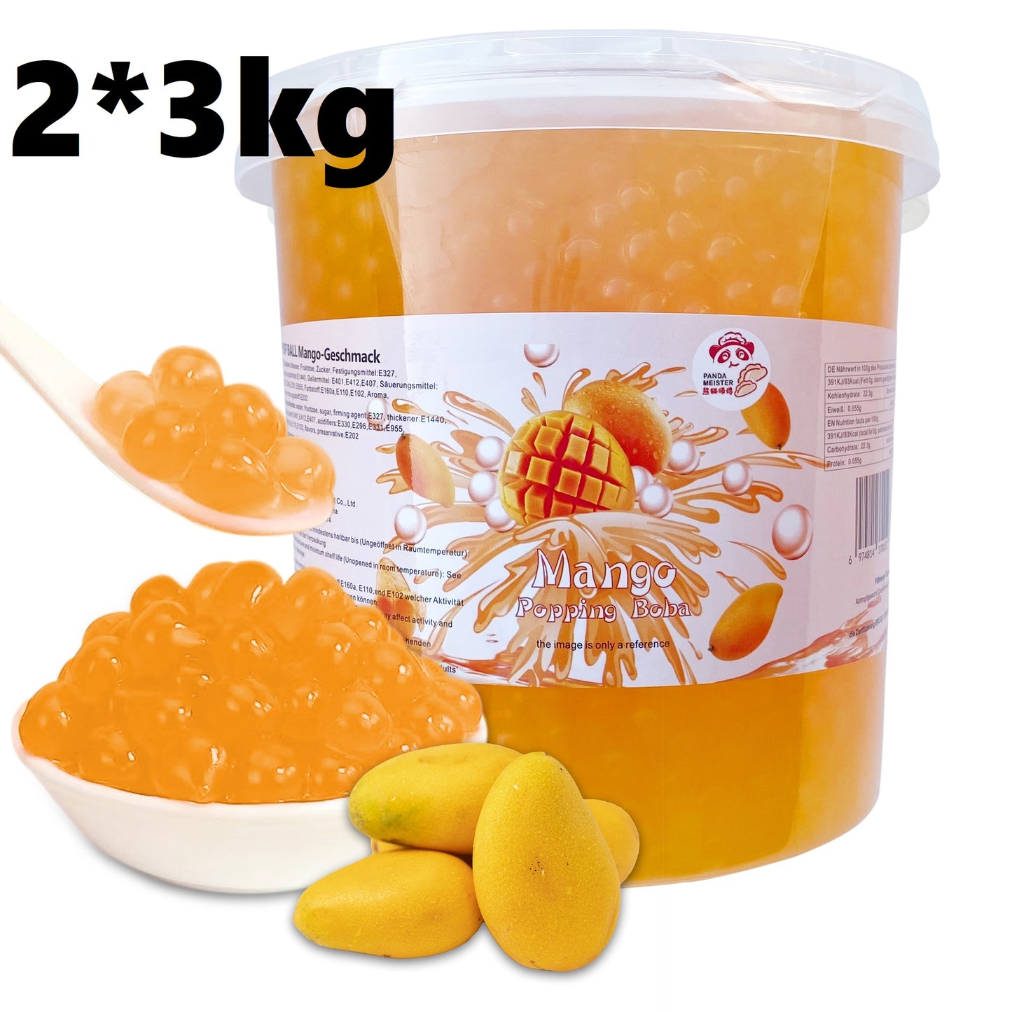 MHD(14.04.2025)Bubble Tea Perlen Mango - Bubbletea Boba Perlen Set 3KG-Versandkostenfrei - Natur&Vegan -Selber Machen Bubble Tea DIY Partys