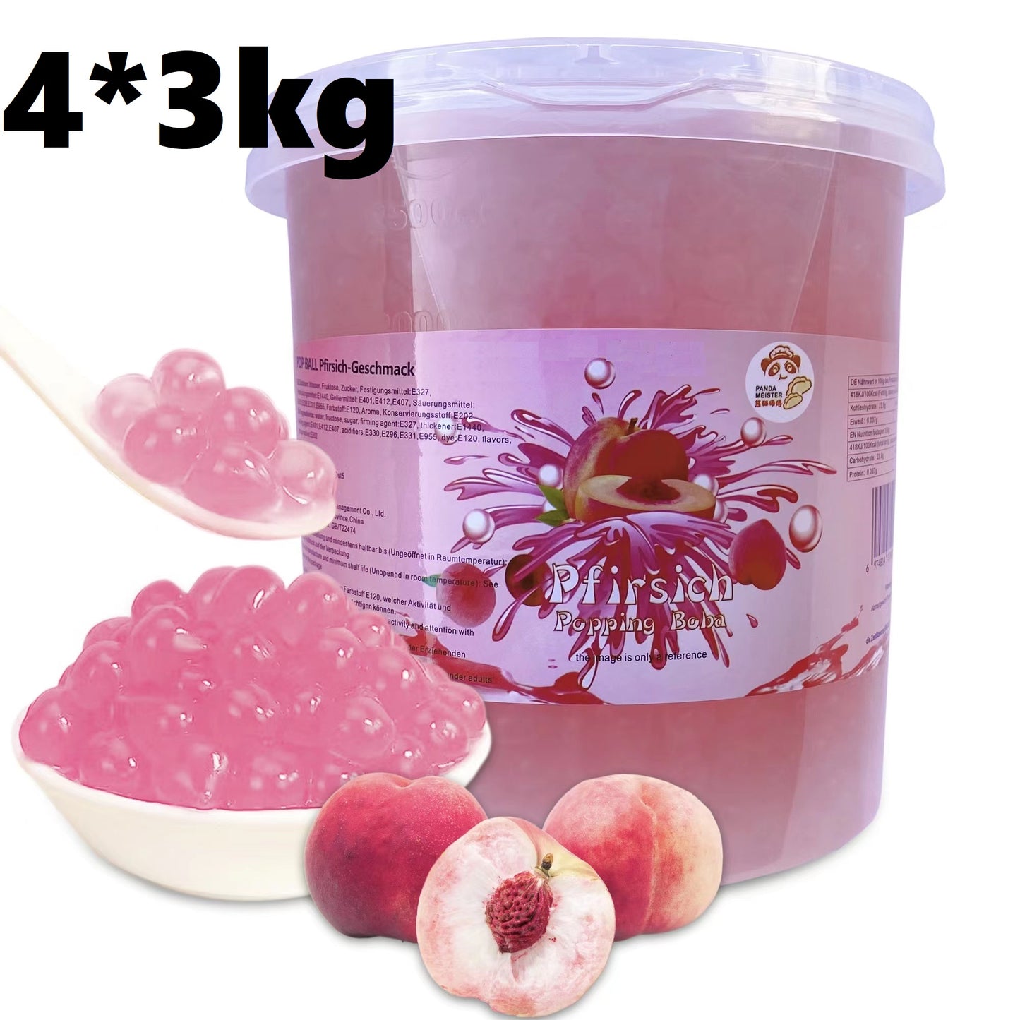 MHD(14.04.2025)Bubble Tea Perlen Pfirsich - Bubbletea Boba Perlen Set DIY 3KG - Selber Machen Bubble Tea Popping Boba Party