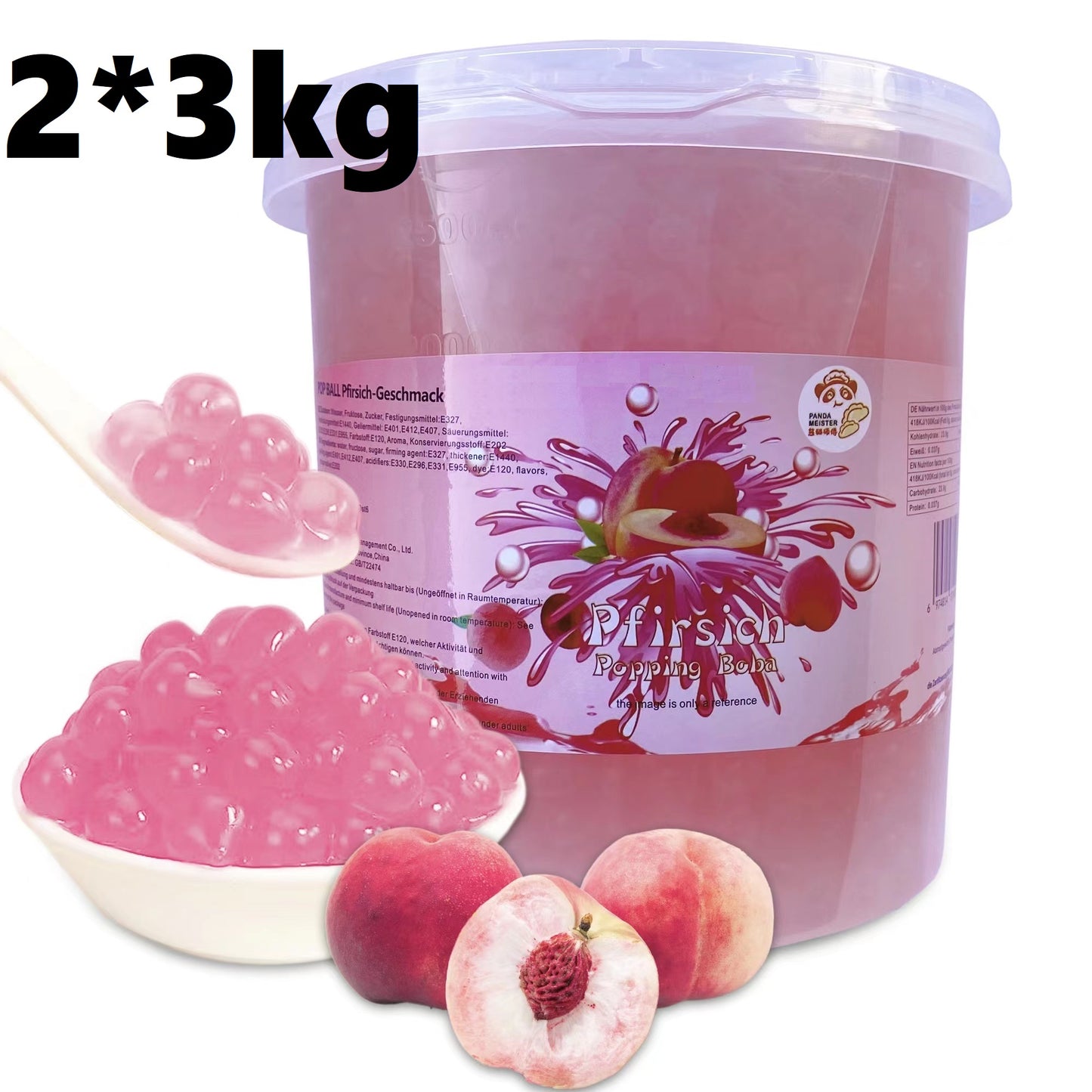 MHD(14.04.2025)Bubble Tea Perlen Pfirsich - Bubbletea Boba Perlen Set DIY 3KG - Selber Machen Bubble Tea Popping Boba Party
