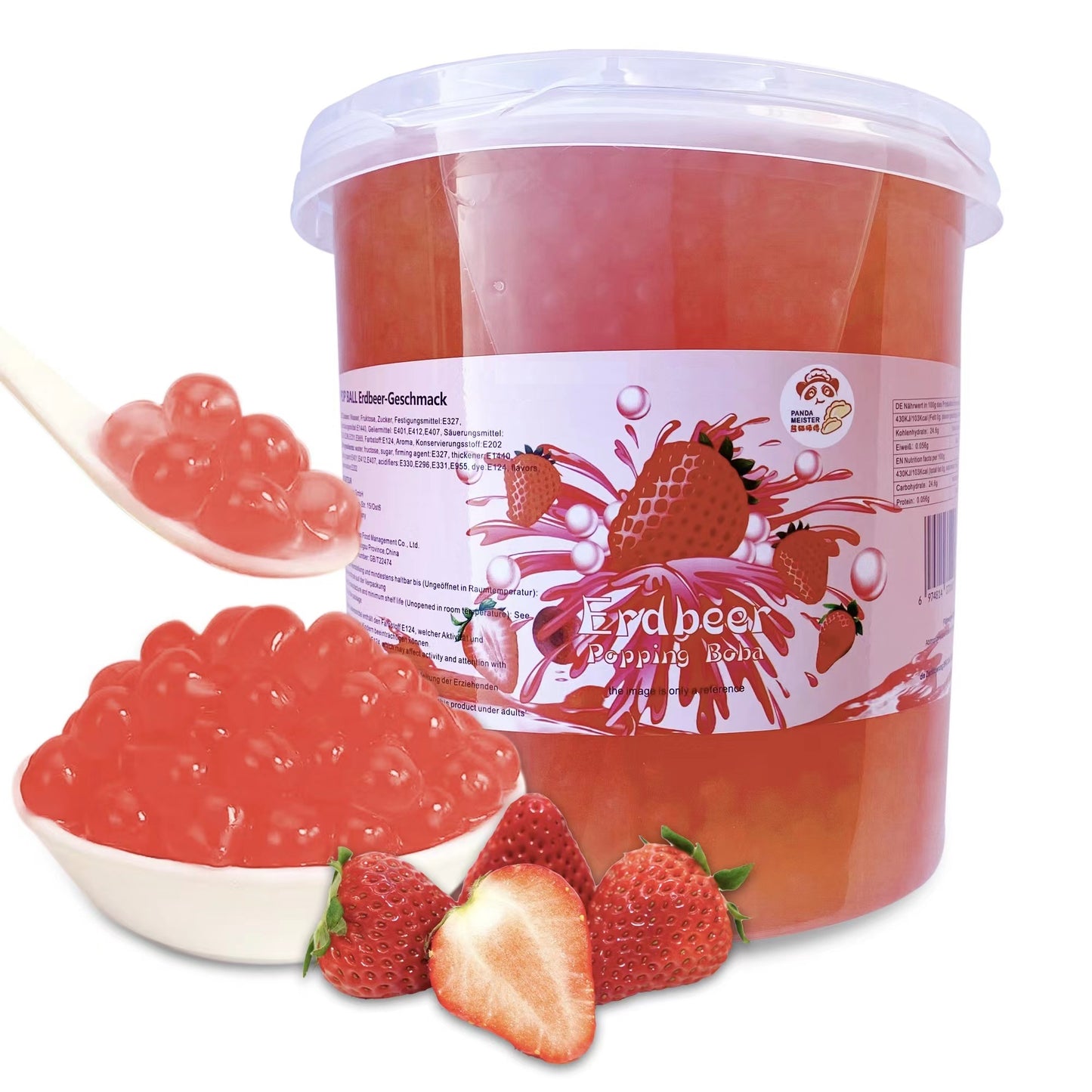 MHD(14.04.2025)Bubble Tea Perlen Erdbeere - Bubbletea Boba Perlen Set 3KG - Natur&Vegan- Selber Machen Bubble Tea DIY Set Partys