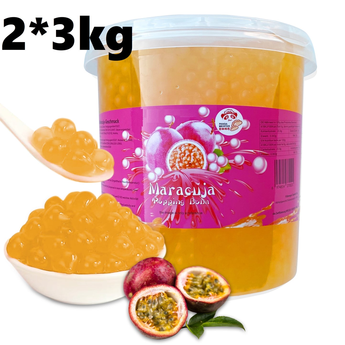 Bubble Tea Perlen Mango - Bubbletea Boba Perlen Set 3KG-Versandkostenfrei - Natur&Vegan -Selber Machen Bubble Tea DIY Partys