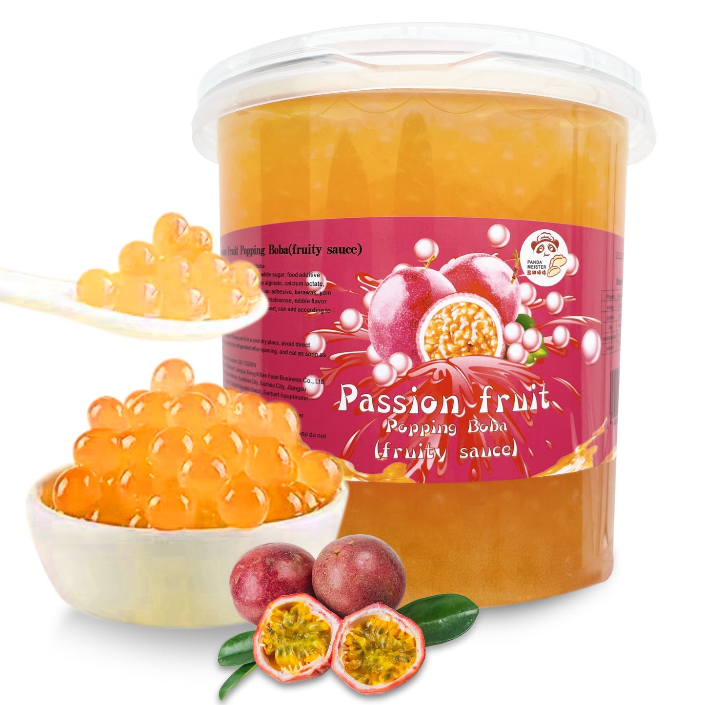 Bubble Tea Perlen Passionsfrucht/Maracuja - Bubbletea Boba Perlen Set 3KG-Versandkostenfrei - Natur&Vegan -Selber Machen Bubble Tea DIY Partys