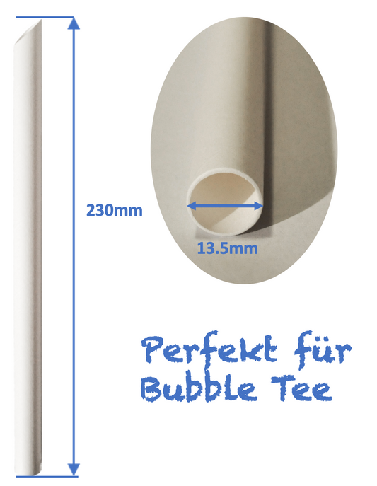 Einweg Papier Strohhalme für Bubble Tee Strohhalme | Bubble Tea Set | 13.5x230mm