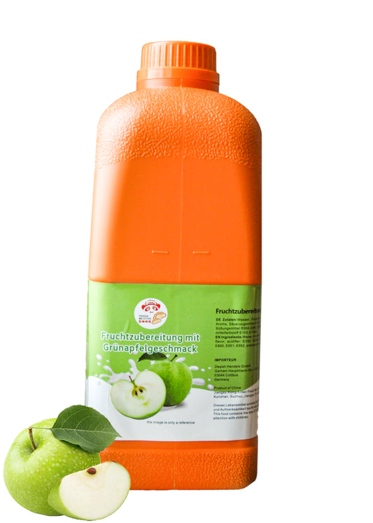 MHD (30.05.2025) Konzentrat Fruchtsirup für Bubble Tee  Lassi, Smoothie, Slush Getränkesirup 2,5kg - Grüner Apfel