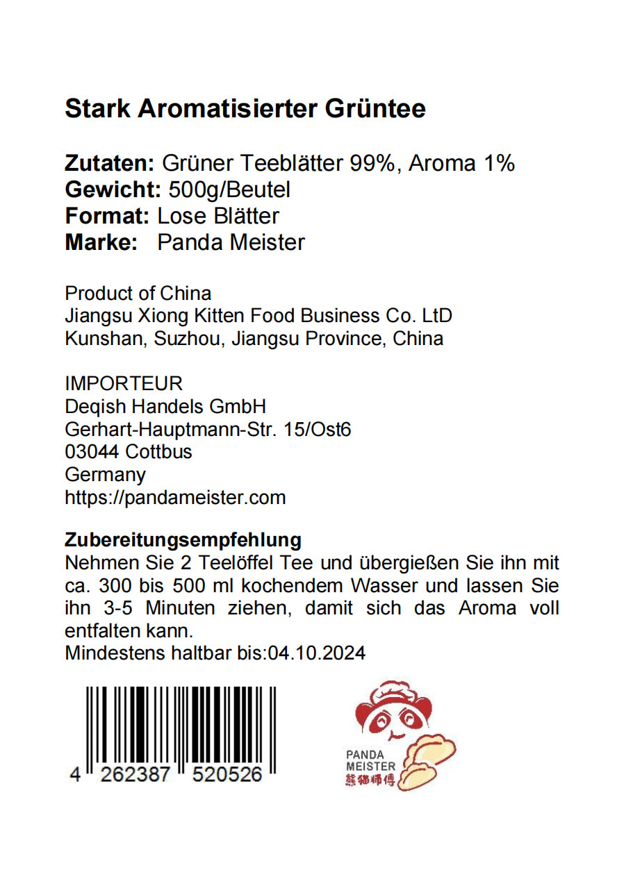 Grüner Tee Loser | Jasmin Grüntee stark | - Bubble Tee DIY Vegan, Zukerfrei - 500g, China