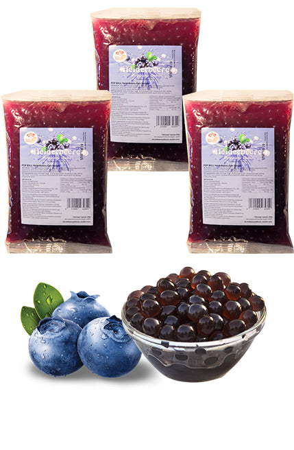 MHD(30.05.2025) 600g Bubble Tea Perlen Popping Boba - Blaubeere Fruchtperlen Bubbletea Perlen Set - * KURZ AKTION:1 Gratis 600g Pack pro BestellNr. * Natur&Vegan- Super Ideen zum Selber Machen Bubble Tea Topping für DIY