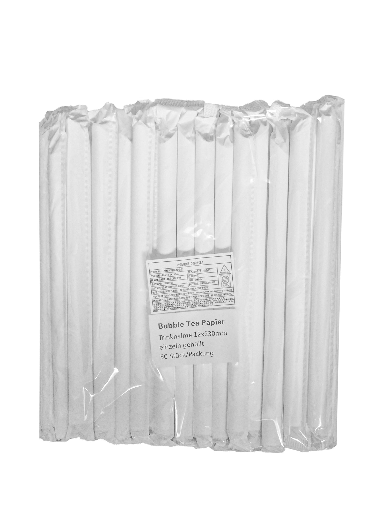Einweg Papier Strohhalme für Bubble Tee Strohhalme | Bubble Tea Set | 13.5x230mm