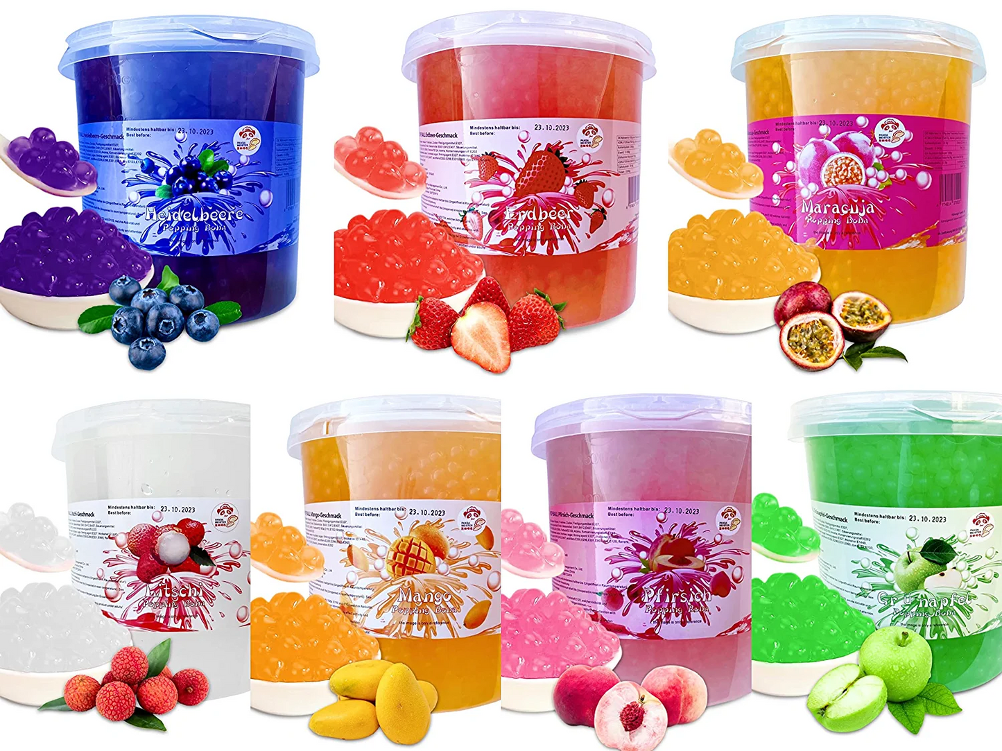 MHD(14.04.2025)Bubble Tea Perlen Mango - Bubbletea Boba Perlen Set 3KG-Versandkostenfrei - Natur&Vegan -Selber Machen Bubble Tea DIY Partys