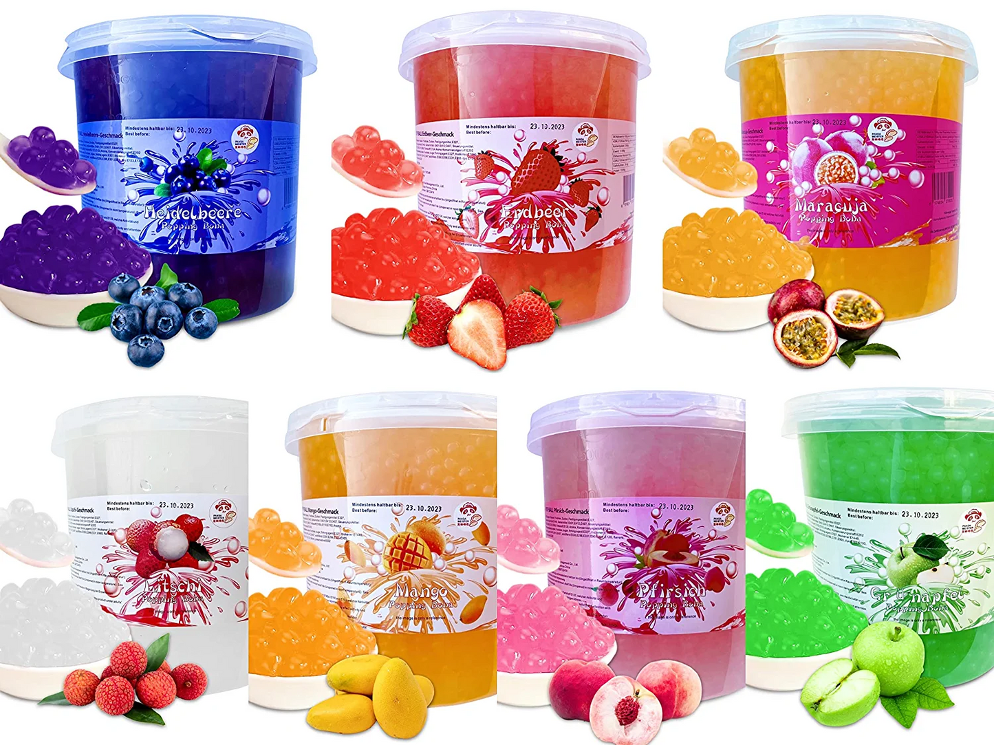 Bubble Tea Perlen Mango - Bubbletea Boba Perlen Set 3KG-Versandkostenfrei - Natur&Vegan -Selber Machen Bubble Tea DIY Partys