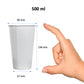 Paper cups white - 500ml (20oz) disposable paper cups for bubble tea to go - party cups disposable cups beverage cups drinking cups paper cups WITHOUT lid (-10℃ to +50℃)