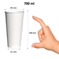700ml  Einwegbecher Papierbecher für Bubble Tea - OHNE Deckel (-10℃ bis +50℃)
